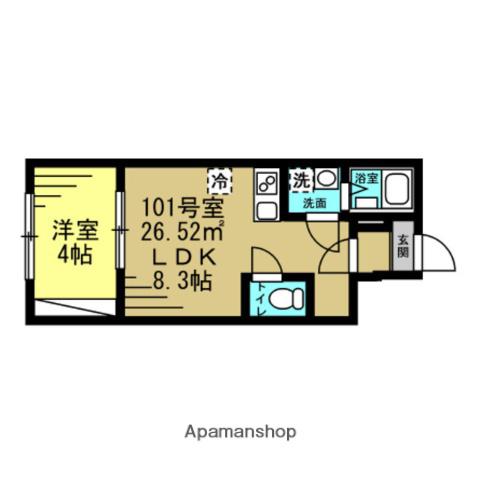 メゾン トールモンド八千代中央(1LDK/1階)の間取り写真