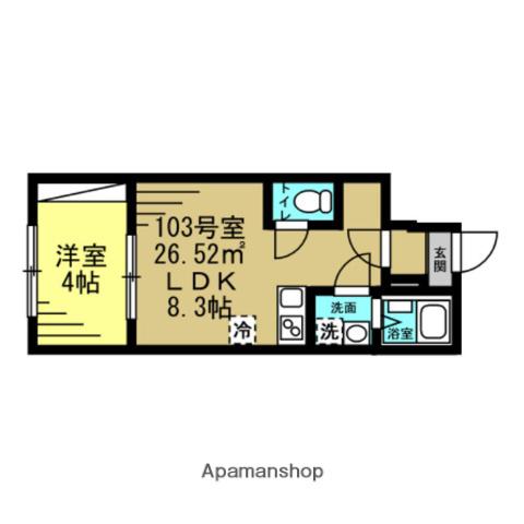メゾン トールモンド八千代中央(1LDK/1階)の間取り写真