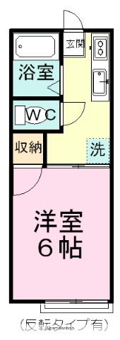 フォーブル日大通(1K/2階)の間取り写真