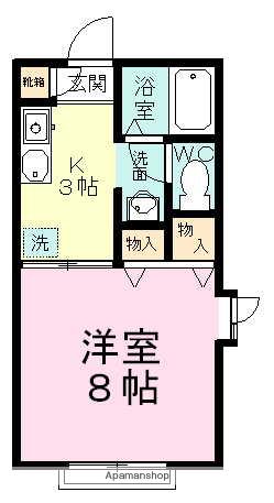 グランドソレーユ(1K/2階)の間取り写真