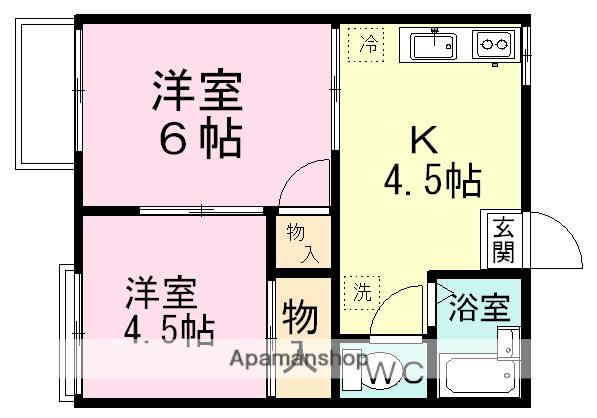 クリードコシバ(2K/1階)の間取り写真