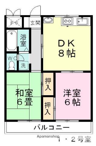 メゾン高千穂(2DK/3階)の間取り写真