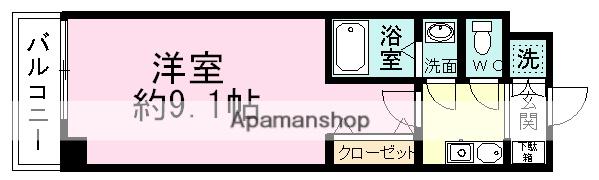 NAOビル(1K/3階)の間取り写真