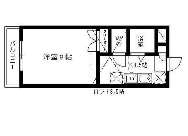 アイリス船橋(1K/1階)の間取り写真