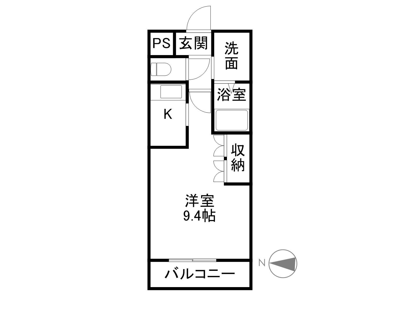 グランチェスタ(1K/2階)の間取り写真