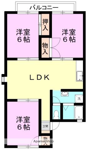 さくらハイツA棟(3LDK/1階)の間取り写真