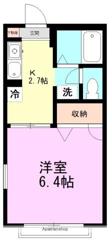 グランメール(1K/1階)の間取り写真
