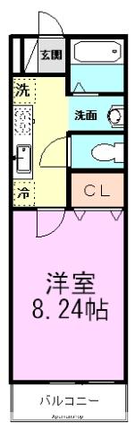 アルファガーデン(1K/2階)の間取り写真