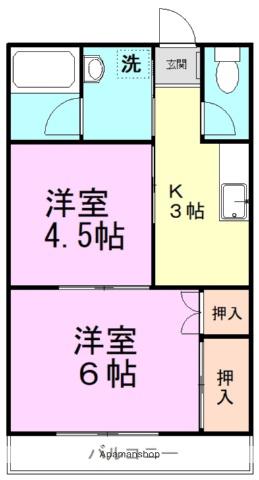 ラフォーレ(2K/2階)の間取り写真
