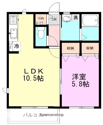 ラベリーテ佐倉(1LDK/1階)の間取り写真