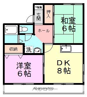 メゾン・ド・櫻井(2DK/2階)の間取り写真