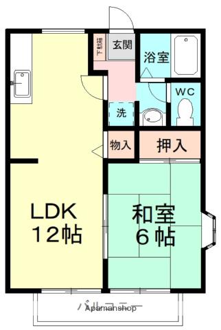皆信ハイツⅡ(1LDK/2階)の間取り写真