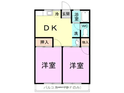 シティハイム志津(2DK/2階)の間取り写真