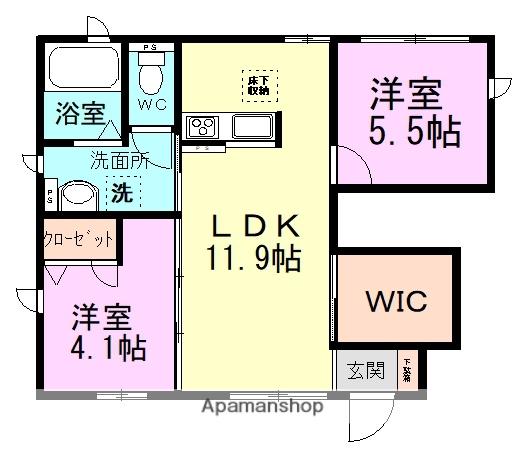 シェモアⅧ(2LDK/1階)の間取り写真