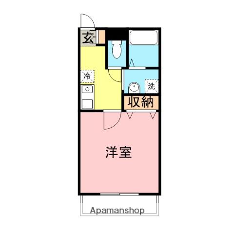 アルシオンA棟(1K/1階)の間取り写真