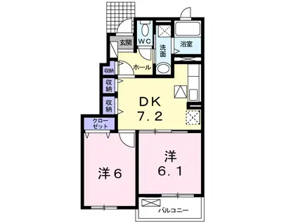ファーチャ・イターナル H(2DK/1階)の間取り写真