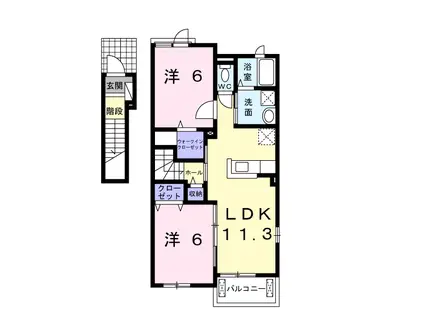 サクラレジェンドC(2LDK/2階)の間取り写真