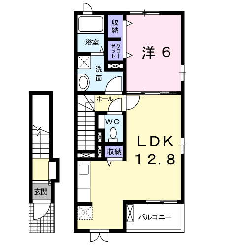 アストロ スクエア2(1LDK/2階)の間取り写真