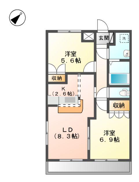 VUELAB(2LDK/2階)の間取り写真