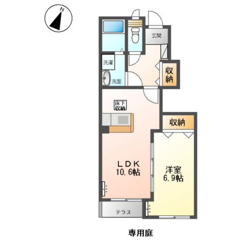 サニーコート(1LDK/1階)の間取り写真