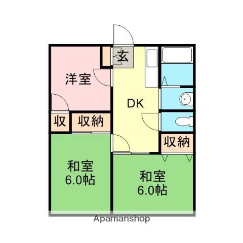 グリーンプラザA(3DK/2階)の間取り写真