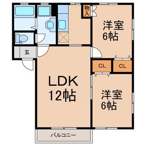 メゾンSE(2LDK/2階)の間取り写真