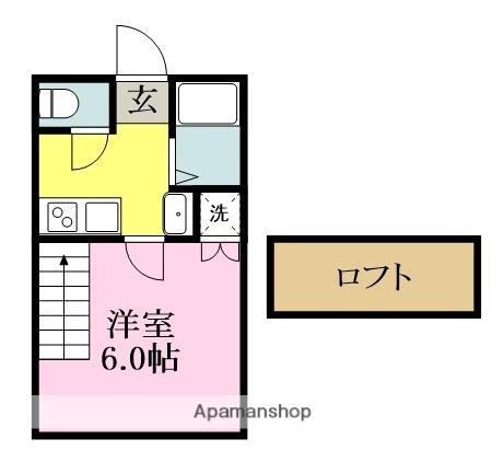 メゾングリス(1K/2階)の間取り写真