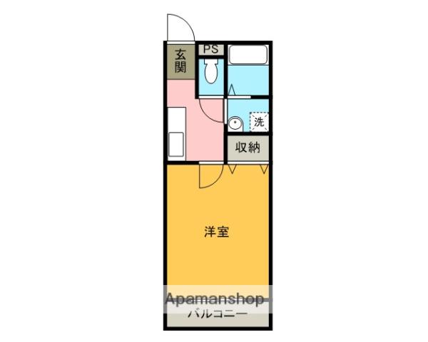 アルシオンB号棟(1K/1階)の間取り写真