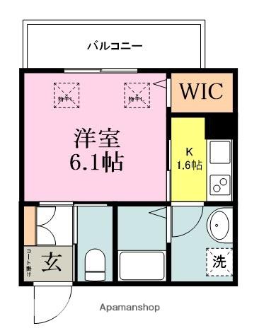 アンベリール勝田台(1K/3階)の間取り写真