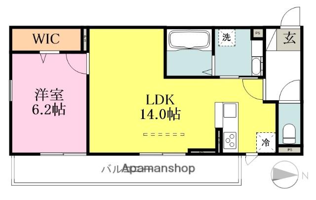 プラムガーデンⅡ(1LDK/2階)の間取り写真