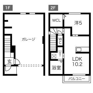 ＧＡＲＡＧＥ　ＨＯＵＳＥ　Ｋ(1LDK)の間取り写真