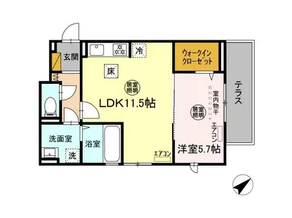 D-ROOM IGODAI(1LDK/1階)の間取り写真