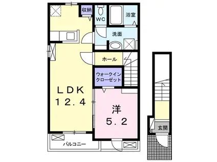 KSレジデンス勝田台(1LDK/2階)の間取り写真