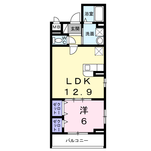 井野アパート(1LDK/2階)の間取り写真