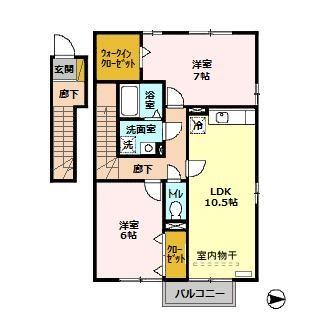 ファインサイト(2LDK/2階)の間取り写真