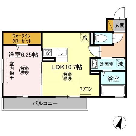 ミツハウスヘキサ(1LDK/3階)の間取り写真