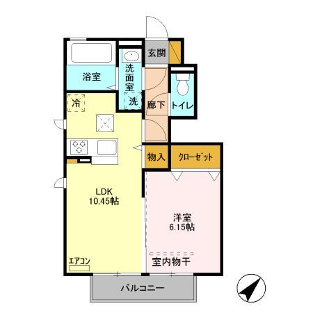 ルミエール(1LDK/1階)の間取り写真