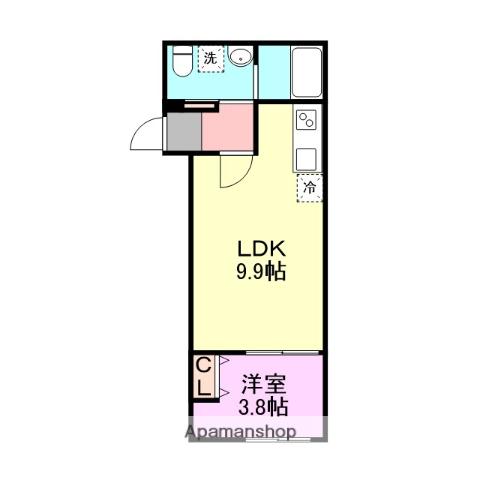 COCO SAKURA(1LDK/3階)の間取り写真