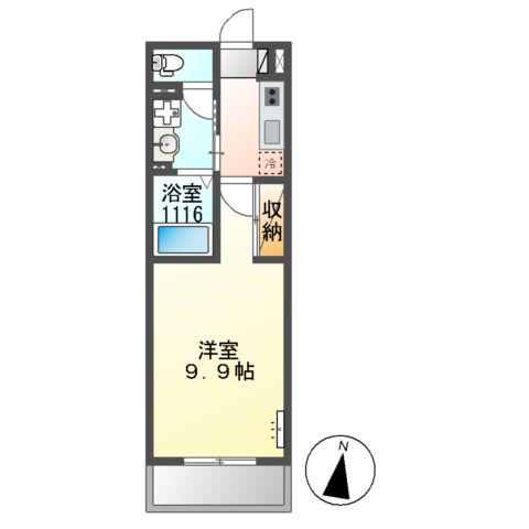 ARUKAS(1K/2階)の間取り写真