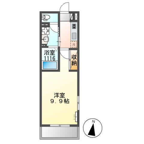 ARUKAS(1K/2階)の間取り写真