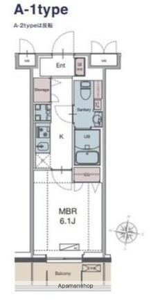 LUXENA勝田台(1K/2階)の間取り写真