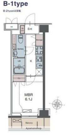 LUXENA勝田台(1K/2階)の間取り写真