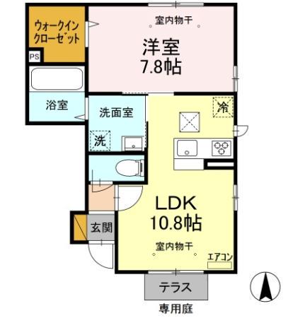 FELICE I(1LDK/1階)の間取り写真