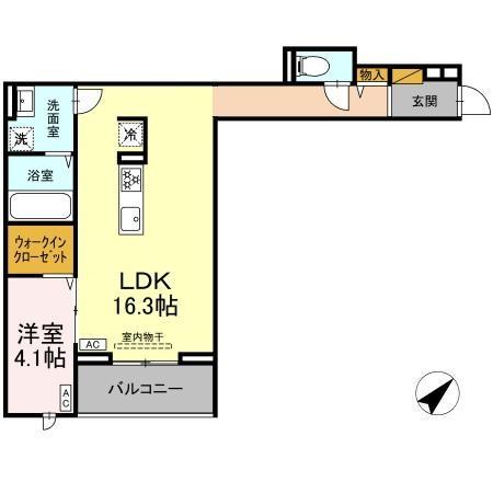 CLASSEUM都賀(1LDK/2階)の間取り写真
