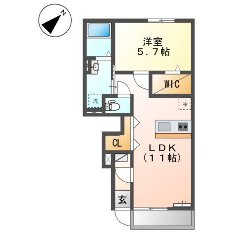 LUXE QUEEN(1LDK/1階)の間取り写真