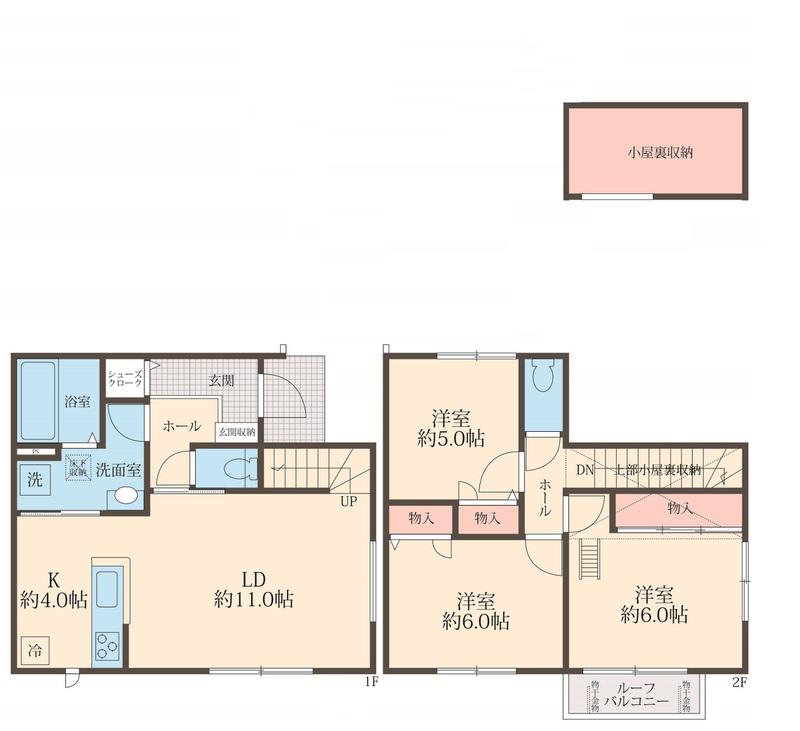 京成電鉄本線 公津の杜駅 徒歩5分 2階建 新築(3LDK)の間取り写真