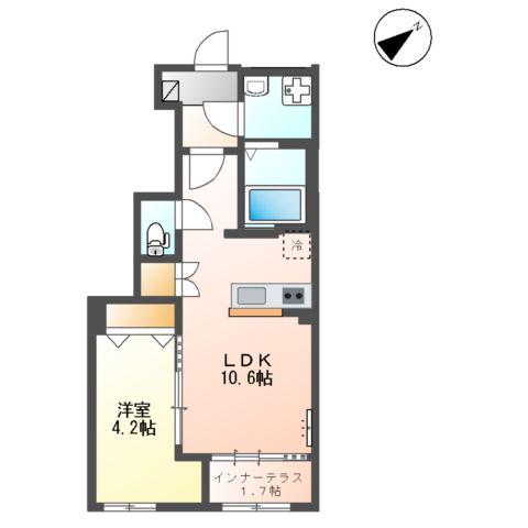 八街市八街に アパートⅡ期工事(1LDK/1階)の間取り写真