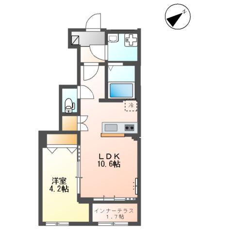 八街市八街に アパートⅡ期工事(1LDK/1階)の間取り写真