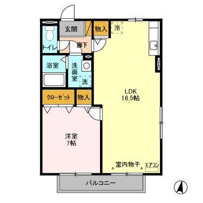 ALBA(1LDK/2階)の間取り写真