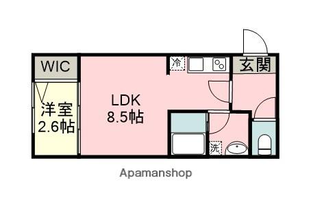 アウル勝田台(1LDK/1階)の間取り写真